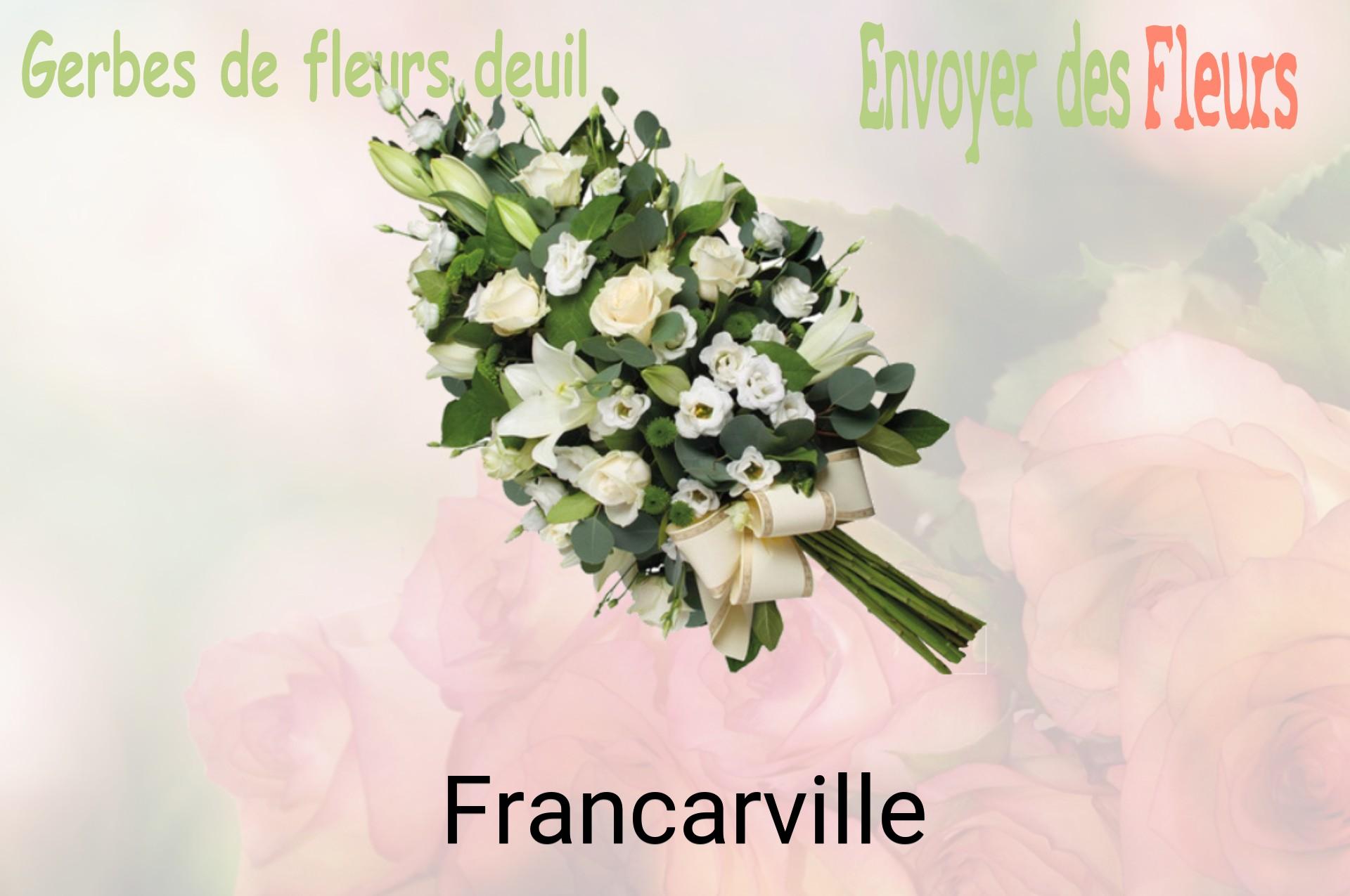 Gerbe de fleurs de deuil livrée à Francarville